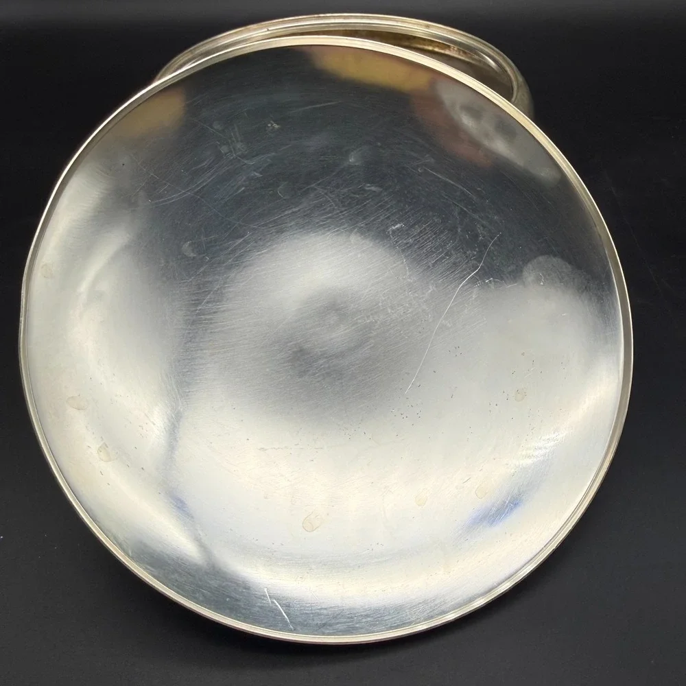 Vintage Silver Plated Covered Serving Dish Bowl 7.5 Inch Decorative Tableware Se